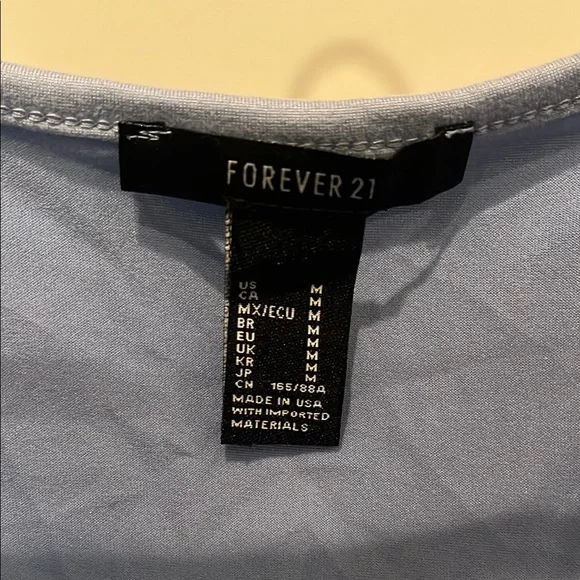 Forever 21 Blue Sleeveless Wrap Crop Tank - Picture 3 of 3